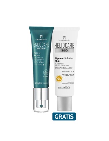 Kit Endocare Sérum Renewal Retinol 0.2% x30ml Gratis Heliocare 360° Pigment Solution Fluid x50ml