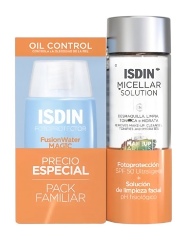 Kit Isdin FusionWater Magic x50ml + Gratis Agua Micellar Solution x100ml