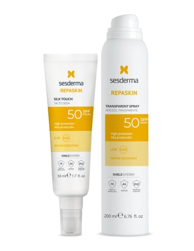 Kit Sesderma Sun Perfect Repaskin Tacto Seda SPF50+ x50ml + Gratis Repaskin Spray Transparente x200ml