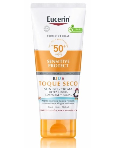 Eucerin Sensitive Protect Niños Sun Gel-Crema Corporal y Facial Toque Seco SPF50+ x200ml