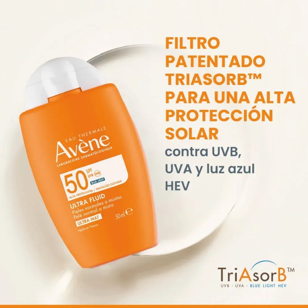 Avene Fotoprotector Ultra Fluid Ultra Mat SPF50+ x50ml - TIENDA PIEL