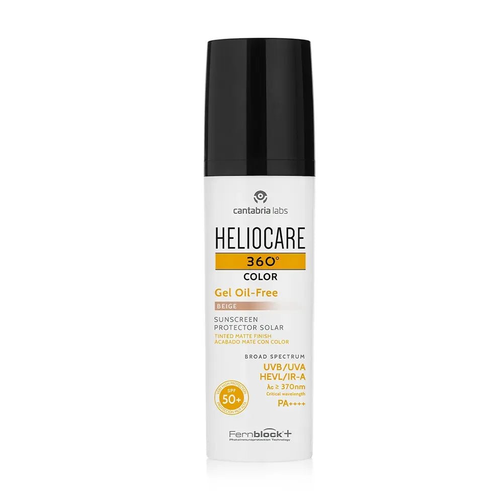 Heliocare 360° Fotoprotector Gel Oil Free Color Beige SPF50+ x50ml - TIENDA PIEL