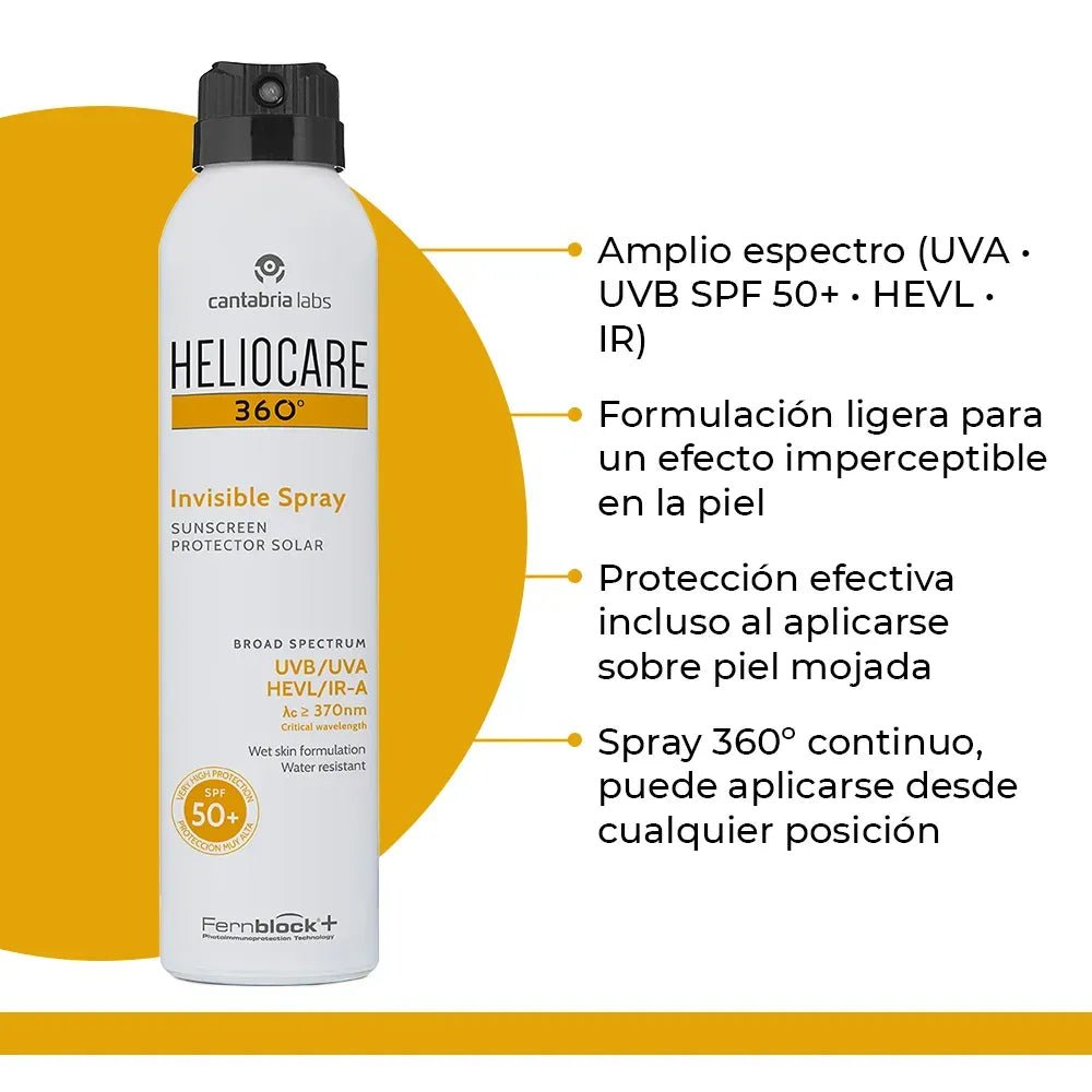 Heliocare 360° Fotoprotector Invisible en Spray SPF50+ x200ml - TIENDA PIEL
