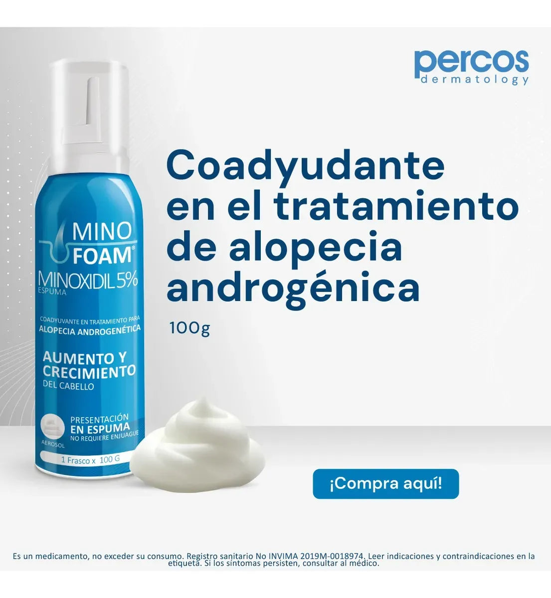PERCOS Minofoam Minoxidil 5% Espuma x 100grms