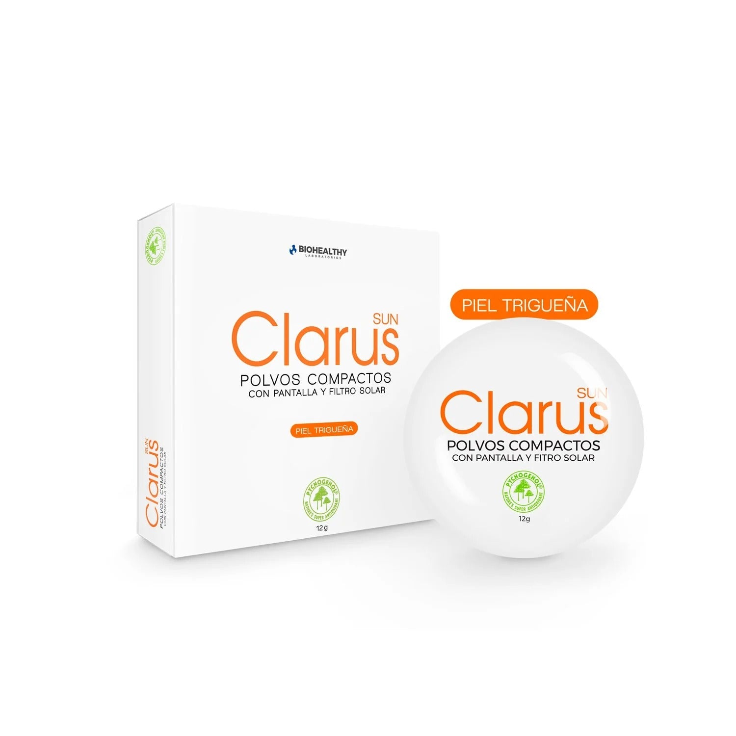 Biohealthy Clarus Polvos Compactos Mineral Tono Trigueño x12g