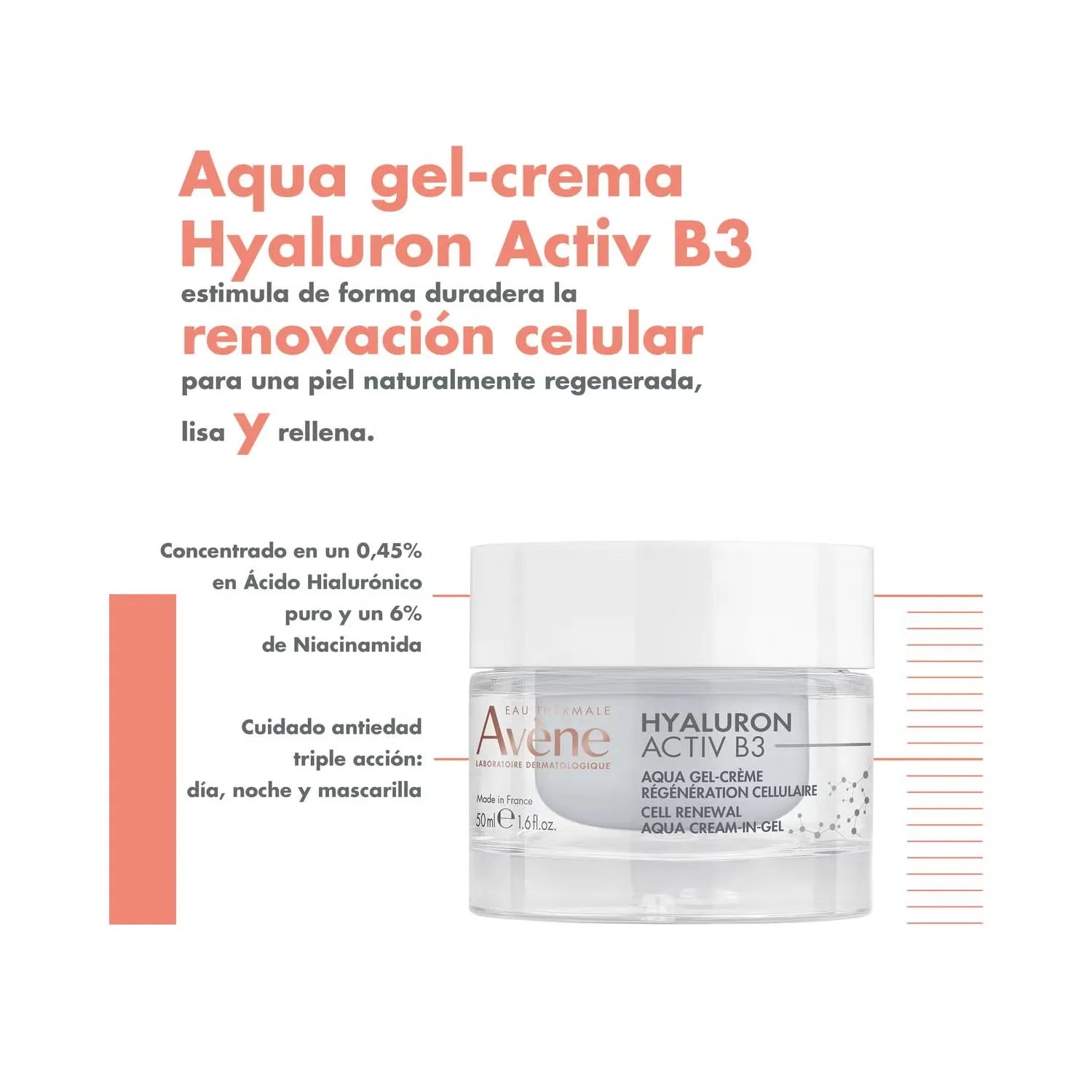 Avene Hyaluron Activ B3 Aqua-Gel Crema Regeneradora x50ml