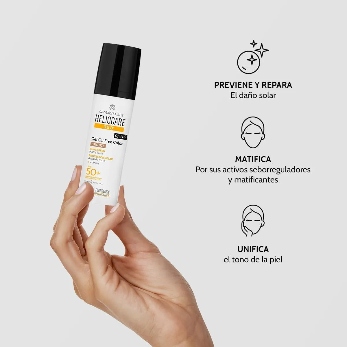 Heliocare 360° Fotoprotector Gel Oil Free Color Bronze SPF50+ x50ml
