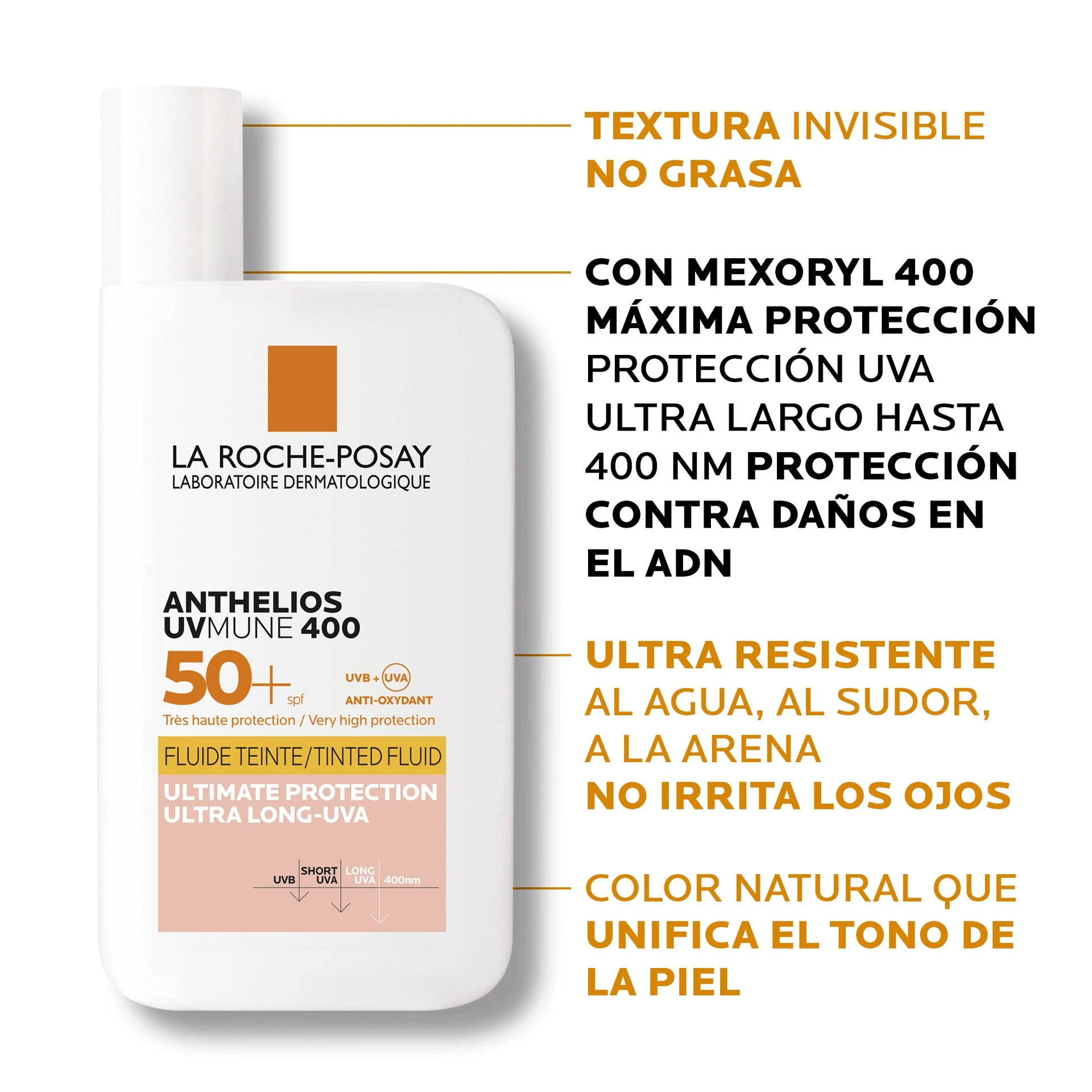 La Roche Posay Anthelios UVMune Fluido Invisible Color 400 SPF50+ x50ml