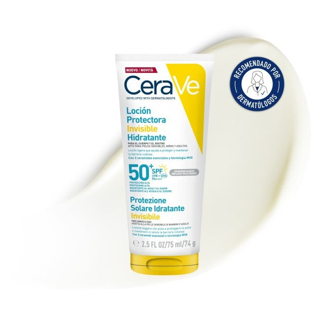 CERAVE LOCION PROTECTORA INVISIBLE HIDRATANTE SPF 50+ X 74G