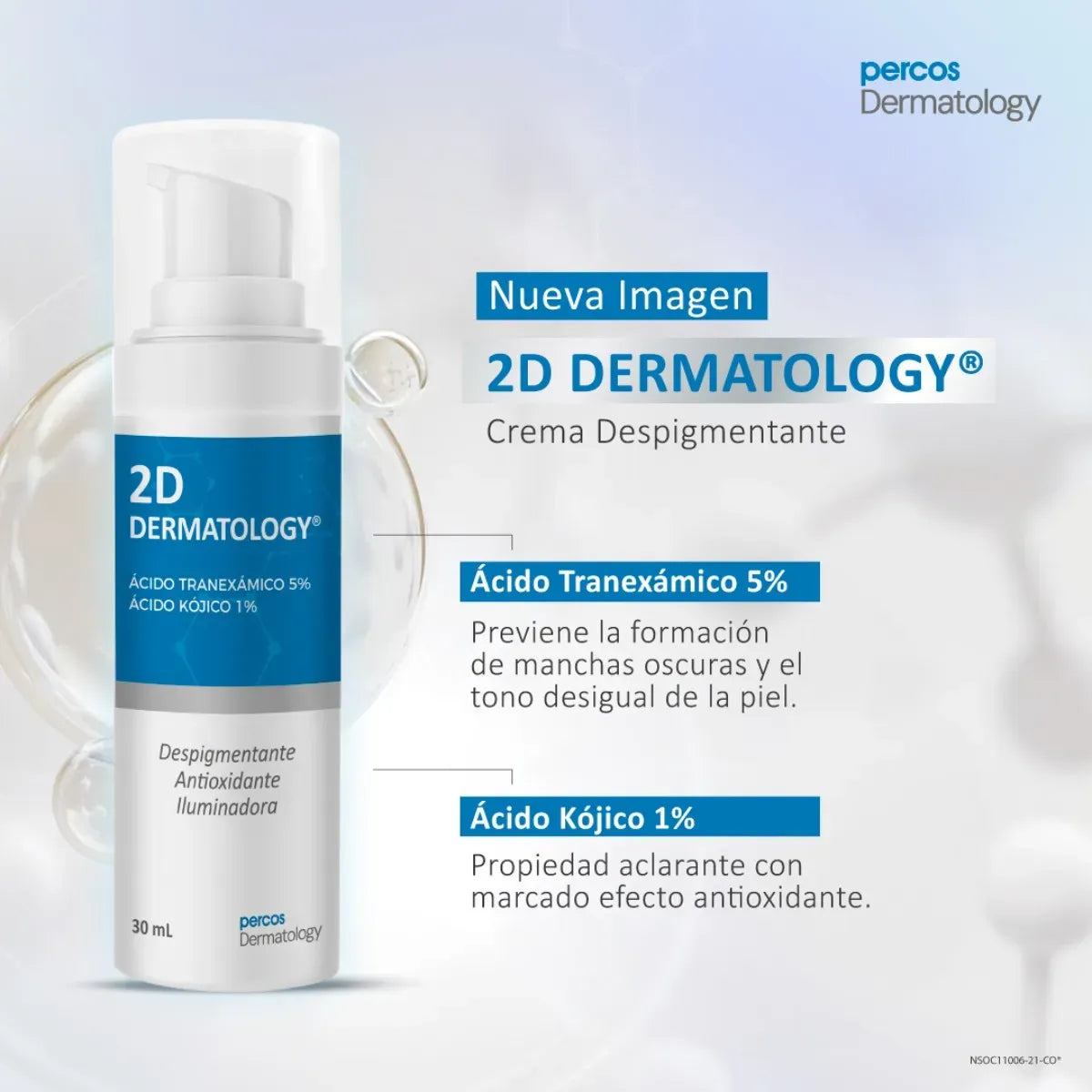 Percos MD 2D Dermatology Crema Despigmentante x 30ml