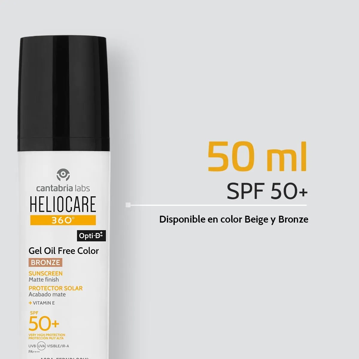 Heliocare 360° Fotoprotector Gel Oil Free Color Bronze SPF50+ x50ml