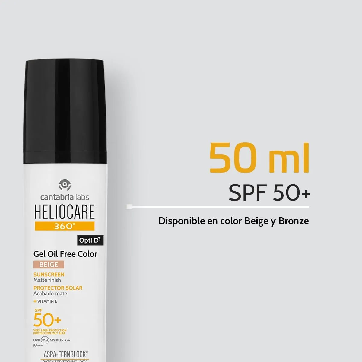 Heliocare 360° Fotoprotector Gel Oil Free Color Beige SPF50+ x50ml