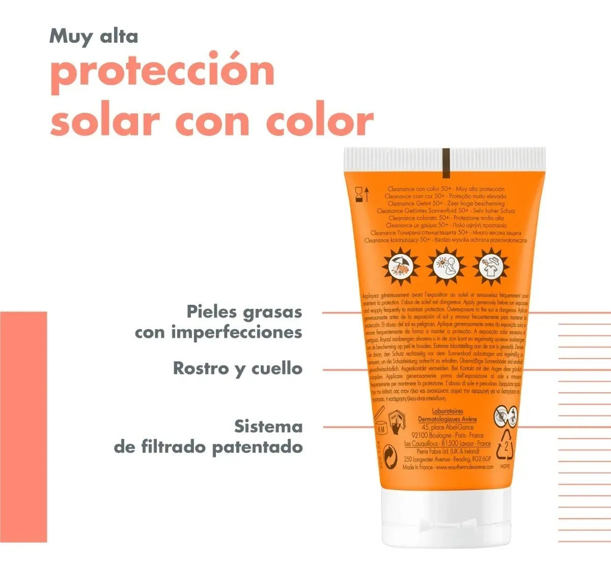 Avene Fotoprotector en Crema con Color SPF50+ x50ml