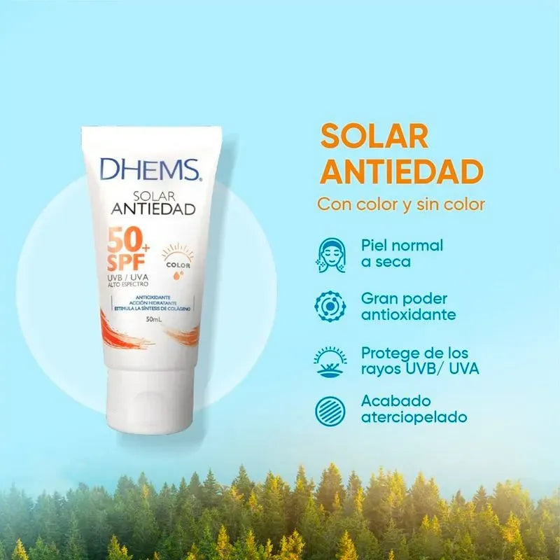 Dhems Fotoprotector Antiedad con Color SPF50+ x50ml