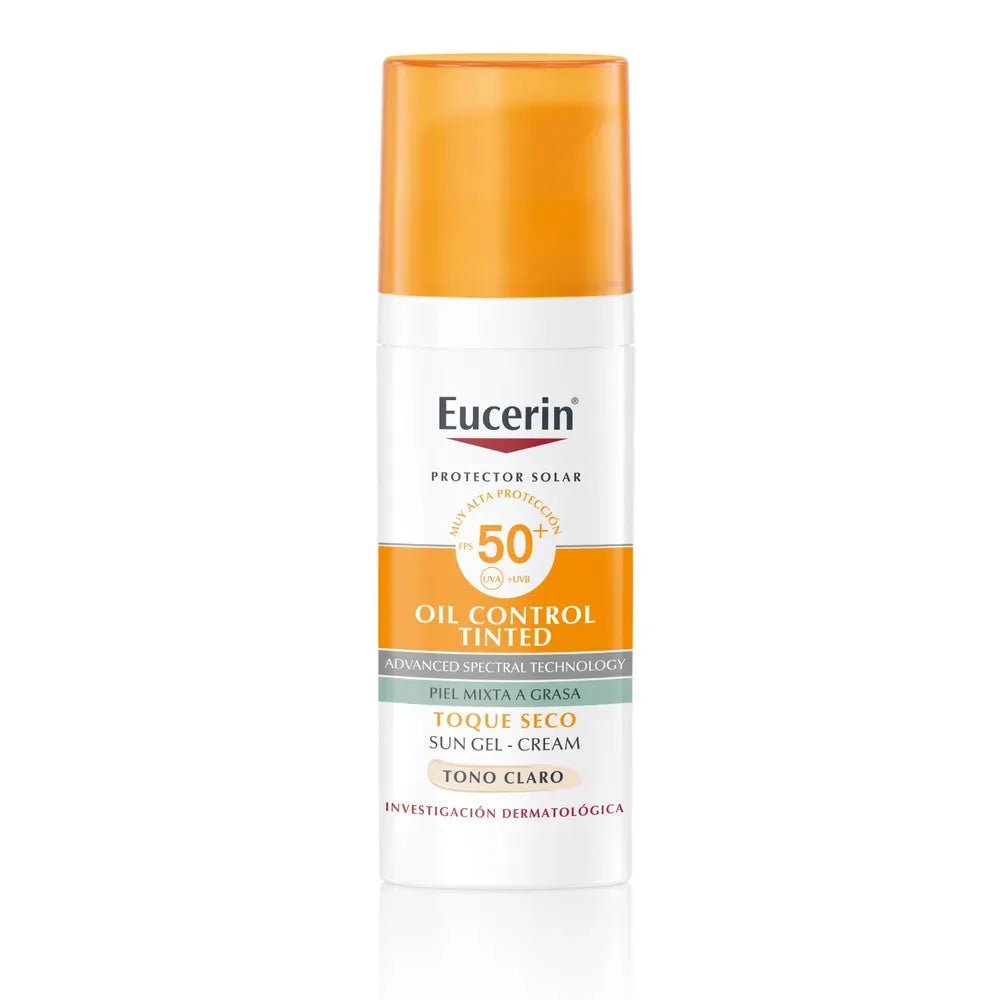 Protector Solar Eucerin Oil Control FPS50+ toque tono Claro - TIENDA PIEL